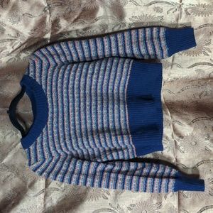 Colorful striped knit sweater